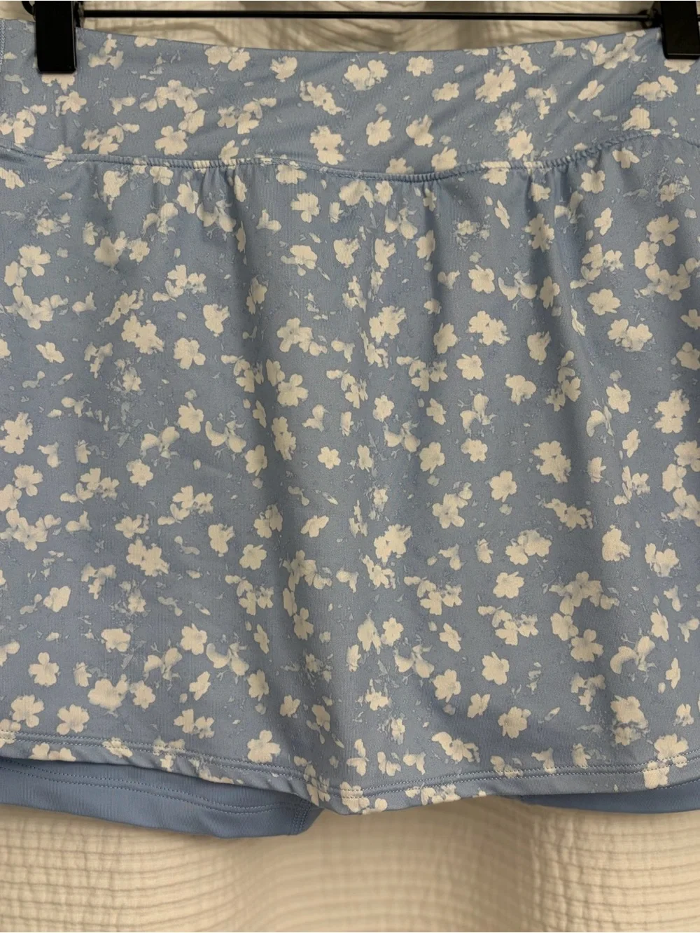 Nike Light Blue Floral Skort with White Blossom Print